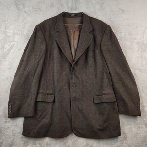 VTG GIANFRANCO RUFFINI Italian Camel Hair Blend Coat Mens Size L-46 Tweed Luxury